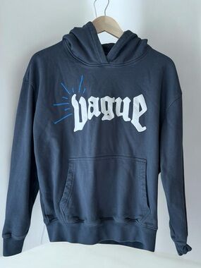 Vague Studios 777 angel Logo Hoodie Charcoal Gray Streetwear 100% cotton